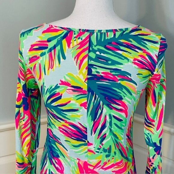 Lilly Pulitzer Marlowe Boat Neck Shift Pima Cotton Dress Green Multi XS - Picture 7 of 11